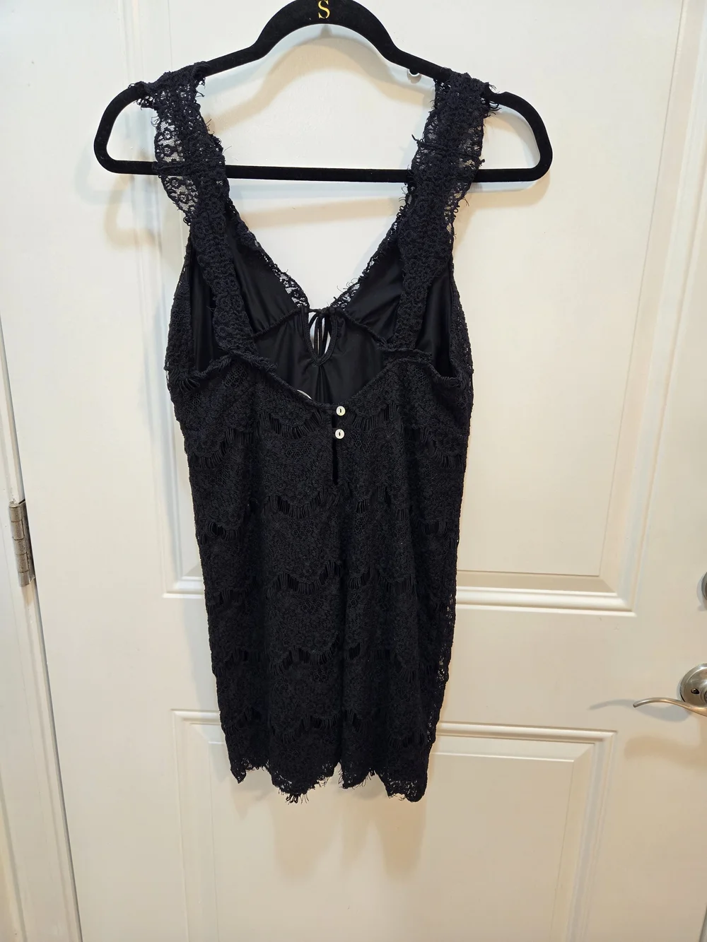Intimately Free People Black Lace Mini Dress Slip Size M • Good